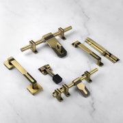 Plantex Stainless Steel Door Kit for Single Door/Door Accessories (10-inch Al-Drop,8-inch Latch,2 Handles of 8 and 7 Inch,7-inch Tower Bolt and 4-inch Door Stopper- (Brass Antique)