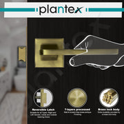 Plantex Heavy Duty Door Lock – Bathroom Door Lock/Mortise Keyless Handle Set for Home/Bathroom/Store Room/Balcony/Office with Baby Latch (605 - Brass Antique)