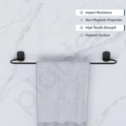 Plantex 304 Grade Stainless Steel 24 inch Towel Rod/Towel Bar/Towel Hanger for Bathroom/Bathroom Accessories - Pack of 1 (Parv-Black)