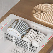 Plantex Stainless Steel & ABS Plastic Sink Drainer Basket/Sink Basket with Adjustable Armrest Kitchen Rack/Vegetable & Fruits Washing Organizer/Sink Utensils Drainer Stand - Pack of 1 (White)