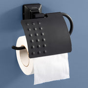 Plantex 304 Grade Stainless Steel Washroom Set of 2 - Toilet Paper Holder/Stand/Liquid Soap Dispenser - Squaro (Black)