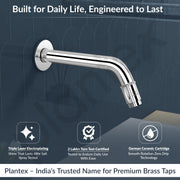 Plantex Pure Brass Long Body Bib Cock Water Tap for Bathroom with Water Saving Aerator/Wall Mount Tap with Brass Wall Flange and Teflon Tape -7 Year Warranty by Plantex (MAG-1202, Chrome)