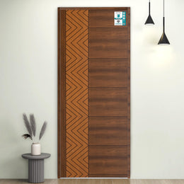 Plantex WPC Doors for Bathroom (25 mm - Thickness)/Termiteproof Bathroom Door/2.25x6.75 Feet Wooden Finished Door for Home/Balcony/Office/Kitchen, Density-550 (27x81 inch,20 kg- Ember Pattern)