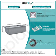 Plantex Quartz Single Bowl Sink For Kitchen/Kitchen Sink/Non-Fading Mosaic Matt Grey Colour With Uv Protection/Undermount/Topmount (Mosaic Grey/18 X 16 Inches)