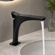 Plantex Brass Wash Basin Mixer Tap/Hot & Cold Basin Mixer Faucet/Deck Mount Pillar Spout for Bathroom Sink - Pack of 1 (APS-4603, Black)
