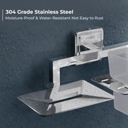 Plantex Stainless Steel 304 Grade Decan 2 in1 Soap Dish with Tumbler Holder/Soap Stand/Tooth Brush Holder/Bathroom Accessories - Decan (Chrome)