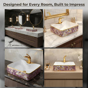 Plantex Table Top Wash Basin for Bathroom/Designer Ceramic Washbasin/Countertop Vessel Sink Basin (19 x 15 x 5.5 Inch)