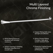 Plantex Smero Pure Brass Towel Hanger for Bathroom/Single Towel Rod/Towel Bar/Bathroom Accessories - Craft (24 Inch-Chrome)