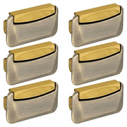 Plantex Drawer Kadi/3 Inch Chest Handle for Drawer/Rectangular Cabinet Kadi/Pull-Push Kadi for Home/Office Drawer - Pack of 6 (DTK-295, Brass Antique & Gold