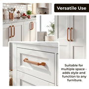 Plantex Aluminium Cabinet Handle/160mm Wardrobe Handle for Home/Cupboard Door Pull-Push Handles for Office - Pack of 2 (Rose Gold)