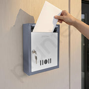 Plantex Wall Mount Letter Box - Suggestion Box/Mail Box/Post Box for Home gate with Secure Key Lock - (Dark Grey) A4 Size