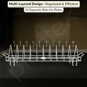 Plantex Stainless Steel Dish Rack/Thali Stand/Plate Fixer/Plate Stand/Tandem Box Accessories (Chrome)