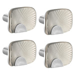 Plantex Knobs for Drawers/Drawer Knobs/Rectangle Knob for Cabinets/Pull-Push Knob for Kitchen/Bedroom/Drawer - Pack of 4 (Satin Steel & Chrome)