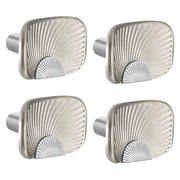 Plantex Knobs for Drawers/Drawer Knobs/Rectangle Knob for Cabinets/Pull-Push Knob for Kitchen/Bedroom/Drawer - Pack of 4 (Satin Steel & Chrome)