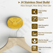 Plantex J4 Stainless Steel Clothes Hanger for Wall/Hangers for Bathroom/Robe Hook/Bathroom Accessories (PVD Gold Finish) Onix