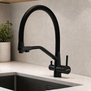 Plantex Flexible Tap for Kitchen Sink/Pure Brass Dual Flow Pull Out Sink Mixer Tap Hot and Cold/Movable/Rotable Water Mixer Faucet - (7904, Black)