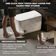 Plantex Smart Commode/Auto Lid Closing and Flushing with Foot Sensor with 18 Months Warranty Automatic Toilet with Water Saving Technology/Heated Toilet Seat - S Trap (White)