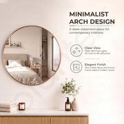 Plantex Aluminium Frame Mirror for Wall/Round Wall Mount Mirror for Bedroom/Dressing Room/Living Room/Entryway - (Dia- 20in - Rose Gold)