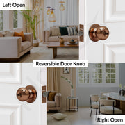 Plantex Stainless Steel Bathroom Door Lock/Keyless Cylindrical Lock For Bathroom/Balcony/Tubular Door Knob/Handle - Pack Of 1 (Rose Gold)