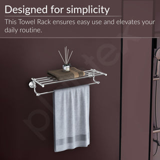 Plantex 304 Grade Stainless Steel 24 inch Towel Rack for Bathroom/Towel Stand/Hanger/Bathroom Accessories - Skyllo (Chrome)