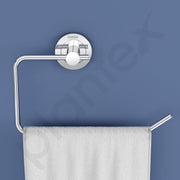 Plantex Stainless Steel Towel Ring for Bathroom/Wash Basin/Napkin-Towel Hanger/Bathroom Accessories (Chrome-Half Square) - Pack of 2