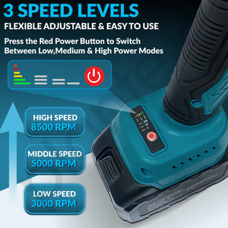 Plantex 21V Cordless Angle Grinder Machine with Battery and Charger/Load Speed 8500rpm/Grinding Tool/Brushless Motor - (Blue & Black)