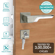 Plantex Premium Main Door Lock for Home with 3 Years of Warranty/Mortise Lock for Door - Main Door Lock Set (7093 - Satin White & Chrome)