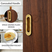 Plantex Sliding Door Handle/Concealed Handle for Sliding Door/96mm Concealed Handle for Wardrobe/Kitchen Cabinet - Pack of 2 (PVD Gold)