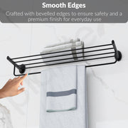 Plantex 304 Grade Stainless Steel 24-Inch Towel Rack for Bathroom/Towel Rod/Towel Hanger Stand/Bathroom Accessories - Oreva (Black)