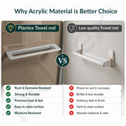 Plantex 20 Inch Acrylic Towel Hanger for Bathroom/Towel Rod for Kitchen/Napkin Holder/Stand/Towel Bar for Bathroom - Pack of 1 (VIG-126, Grey)