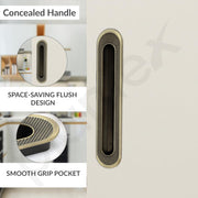 Plantex Concealed Handle for Sliding Door/Sliding Door Handle/224mm Concealed Handle for Wardrobe/Kitchen Cabinet - Pack of 2 (Brass Antique)