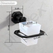 Plantex 304 Grade Stainless Steel Tooth Brush Holder/Tumbler Holder for Wash Basin/Bathroom Accessories - Nipron (Black)