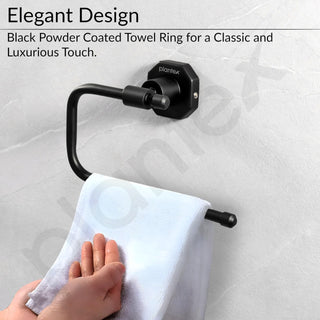 Plantex 304 Grade Stainless Steel Napkin Holder/Towel Hanger/Napkin Ring for Wash Basin/Towel Holder for Kitchen/Bathroom Accessories - Nipron (Black)