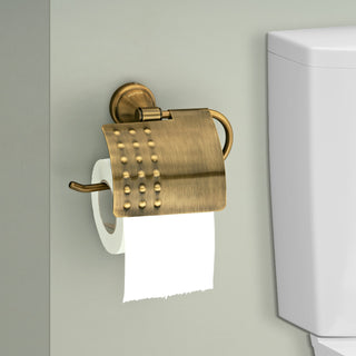 Plantex 304 Grade Stainless Steel Tissue/Toilet Paper Roll Holder Stand for washroom Bathroom Accessories - Pack of 1 Niko (Brass Antique)