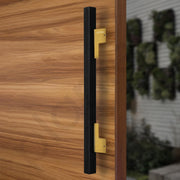 Plantex Door Handle/17 Inch Main Door Handle/Handle for Wooden Door/Pull-Push Door Handle/Door Accessories (Pack of 1, Black, Gold)