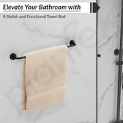 Plantex Towel Rod for Bathroom/304 Grade Stainless Steel Towel Hanger/24 Inch Towel Bar for Bathroom/Single Towel Rod/Bathroom Accessories - (Daizy - Black)