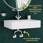 Plantex Brass Spindle Basin Mixer/Wash Basin Tap with Water Saving Nozzle/Sink Tap for Kitchen Basin with Teflon Tape -(MKS-1270-Chrome)