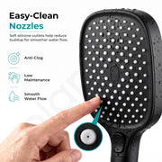 Plantex Hand Shower for Bath/4 Mode Multifunctional Shower/ABS Plastic Silicone Handheld Shower/Easy Mode Switching – (Black, APS-H592)
