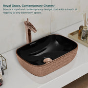 Plantex Table Top Wash Basin For Bathroom/Designer Ceramic Basin/Countertop Vessel Sink Basin - Indo-European Collection (14 x 10 x 5 Inch)