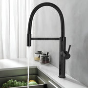 Plantex Brass Sink Tap for Kitchen Basin/360Ãƒâ€šÃ‚Â° Swivel Spout Kitchen Faucet with Double Handle| Spring Pull Out Tap for Kitchen Sink-(8982-Black)