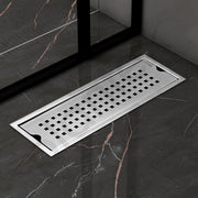 Plantex 304 Grade Stainless Steel Shower Water Drain Channel/12x4 Inch Floor Drain/Drainage Cover/Floor Drain Cover with Removable Grate - (PALO, Chrome)