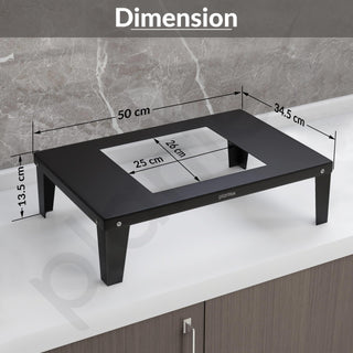Plantex GI Steel Microwave Oven Stand/OTG Rack for Kitchen Platform/Oven Stand for Kitchen with Removable Legs- (Black) - Metal