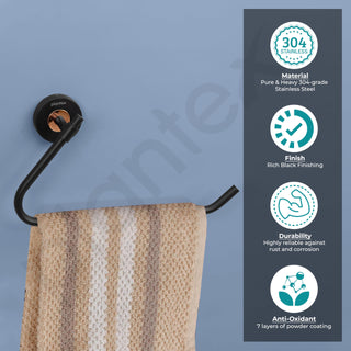 Plantex Solid Brass & SS-304 Grade Napkin Holder for Wash Basin/Towel Hanger for Bathroom/Napkin Hanger/Kitchen/Bathroom Accessories - (Matt Black & Rose Gold)