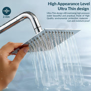 Plantex Stainless Steel Shower Head for Bathroom/8 x 8 inch Square Overhead Shower without Arm/Adjustable Bathroom Shower-(Ultra Slim-Chrome)