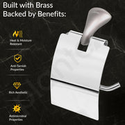 Plantex Smero Pure Brass Toilet Paper Holder/Tissue Paper Stand for Washroom/Bathroom - Effect (Satin Matt)