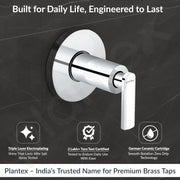 Plantex Pure Brass BAL-506 Concealed Stop Cock/Concealed Stop Valve Tap For Bathroom With Teflon Tape & Brass Adjustable Wall Flange â€“ 15 mm (Mirror-Chrome Finish)