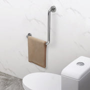 Plantex L-Shape Bathroom Handle for Senior Citizen/Grab Bar for Toilet/Support for Elderly People - Stainless Steel, Pack of 1 (Chrome)