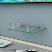 Plantex Glass Setup Box Stand Wall Mounted/Glass Shelf/Wall Shelf Rack/Wall Mount Holder with Wall Brackets (12 X 9 Inch)