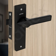 Plantex Heavy Duty Bathroom Door Lock - Mortise 8 Inch Keyless Plate Handle Set for Home/Bathroom/Store Room/Balcony/Office with Baby Latch (8133-DC-Black & Z-Black)