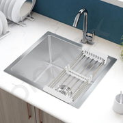 Plantex Guranteed Stainless Steel 304 Grade Kitchen Sink/Undermount Handmade Sink for Kitchen with 7 Years of Warranty by Plantex/Single Bowl Sink with All Fittings & Drying Rack(Matt - 16x18 Inches)